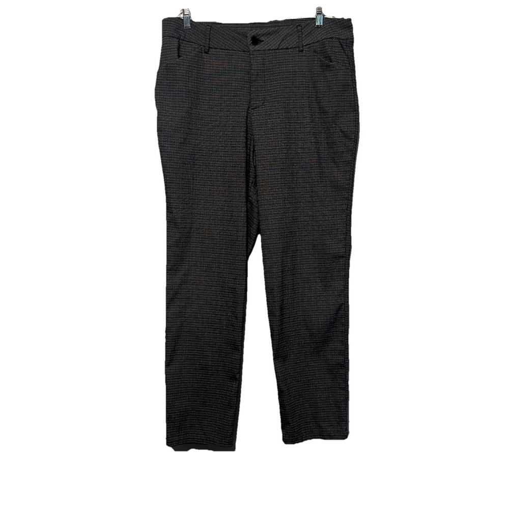 Lee Dress Pants Womens 18W Black White Wrinkle‎ Free Micro Check Trousers 18W